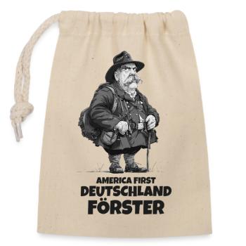 Deutschland Förster Lustiger Spruch - Verschließbarer Geschenkbeutel aus Baumwolle (14x20cm) - Natur - Vorne