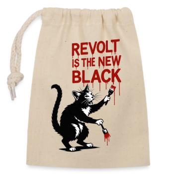 Revolt ist das neue Schwarz - Verschließbarer Geschenkbeutel aus Baumwolle (14x20cm) - Natur - Vorne