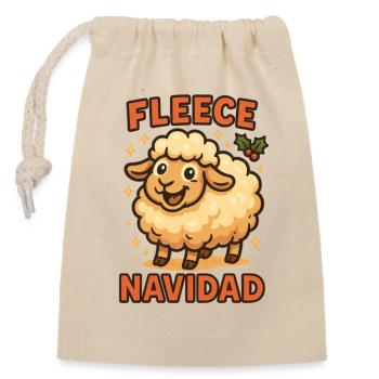 Cadeau de Noël drôle - Sac cadeau en coton avec cordon (14 x 20 cm) - nature - Devant