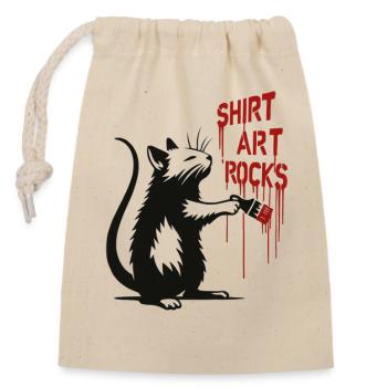 Art de la chemise graffitie de chat | L’art des chemises est génial - Sac cadeau en coton avec cordon (14 x 20 cm) - nature - Devant