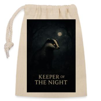 Wächter der Nacht - Verschließbarer Geschenkbeutel aus Baumwolle (14x20cm) - Natur - Vorne