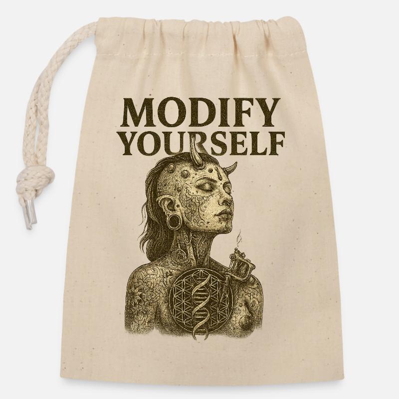 Change Tattoo - Closable cotton gift bag (14x20cm) - nature