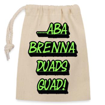 Neon Green Text Block Quad Duads - Closable cotton gift bag (14x20cm) - nature - Front