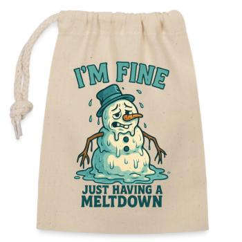 Snowman Meltdown Irony Sarcasm - Closable cotton gift bag (14x20cm) - nature - Front