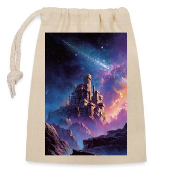 Château de Nébuleuse dans le Royaume Étoilé - Sac cadeau en coton avec cordon (14 x 20 cm) - nature - Devant