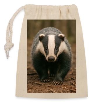 Badger Focus - Verschließbarer Geschenkbeutel aus Baumwolle (14x20cm) - Natur - Vorne