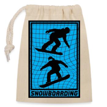 Snowboarding Action Design – Winter sports with style - Closable cotton gift bag (14x20cm) - nature - Front