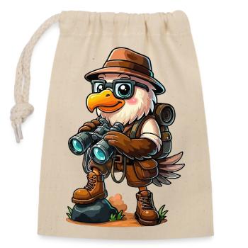 Drôle d’aventure de camping de randonnée Eagle Explorer - Sac cadeau en coton avec cordon (14 x 20 cm) - nature - Devant