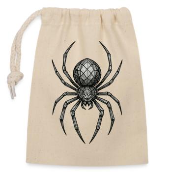 Araignée métallique géométrique - Sac cadeau en coton avec cordon (14 x 20 cm) - nature - Devant