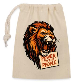 Löwenkraft Poster Slogan - Closable cotton gift bag (14x20cm) - nature - Front