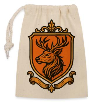 Heraldic Stag Coat of Arms - Closable cotton gift bag (14x20cm) - nature - Front