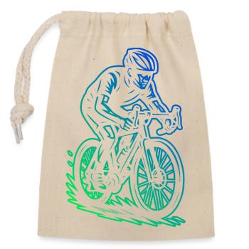 Message clair sur le vélo de route - Sac cadeau en coton avec cordon (14 x 20 cm) - nature - Devant