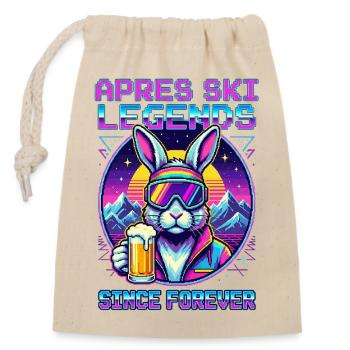 Apres Ski Legende - Retro Outfit für 80er Party - Verschließbarer Geschenkbeutel aus Baumwolle (14x20cm) - Natur - Vorne