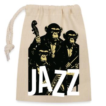 Jazz chimps Quartet - Closable cotton gift bag (14x20cm) - nature - Front