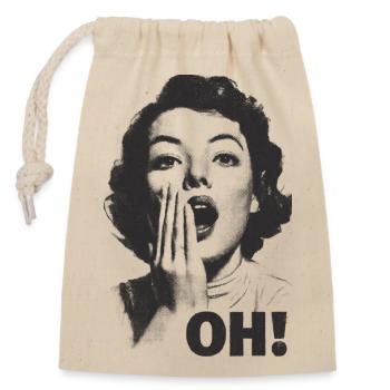 Visage hurlant Oh - Sac cadeau en coton avec cordon (14 x 20 cm) - nature - Devant