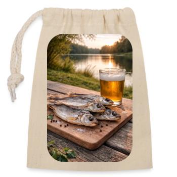 am See - Verschließbarer Geschenkbeutel aus Baumwolle (14x20cm) - Natur - Vorne