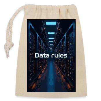 Datacenter Data Rules - Closable cotton gift bag (14x20cm) - nature - Front