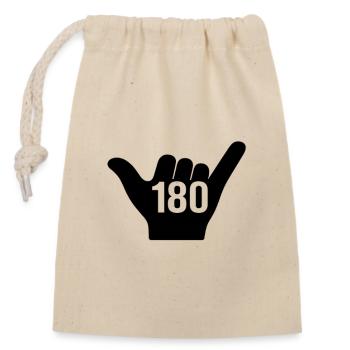 Darts WM 180 Shaka Style für Dartsfans - Verschließbarer Geschenkbeutel aus Baumwolle (14x20cm) - Natur - Vorne