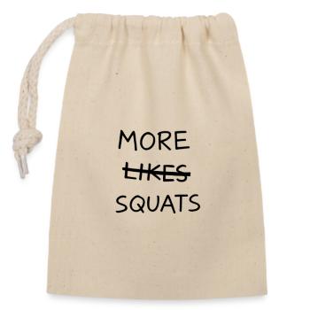 MORE LIKES SQUATS - Closable cotton gift bag (14x20cm) - nature - Front