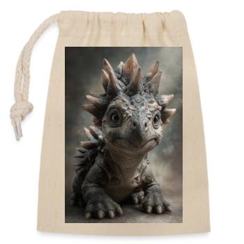 Little Stegosaurus Portrait - Closable cotton gift bag (14x20cm) - nature - Front