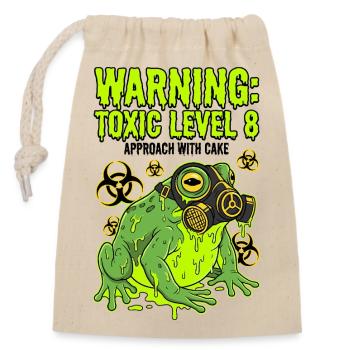 Warning Toxic Level 8 Frog - Closable cotton gift bag (14x20cm) - nature - Front