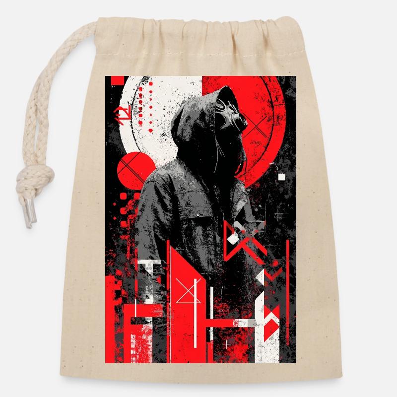 Sweat à capuche à gaz Grunge Duotone - Sac cadeau en coton avec cordon (14 x 20 cm) - nature