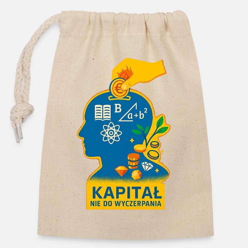 UNERSCHÖPFLICHES KAPITAL - Verschließbarer Geschenkbeutel aus Baumwolle (14x20cm) - Natur