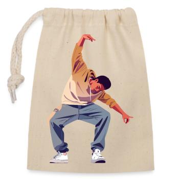 Breakdance Dancer Pose Freestyle Dancing Motif - Closable cotton gift bag (14x20cm) - nature - Front