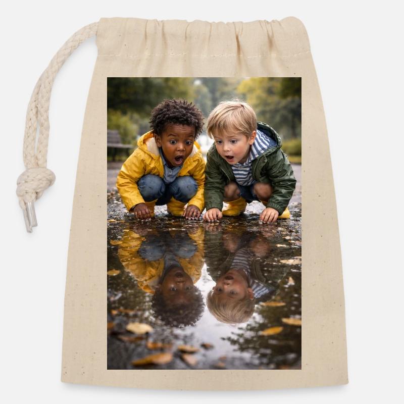 Racism_doesnt_exist - Sac cadeau en coton avec cordon (14 x 20 cm) - nature