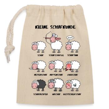 Un peu de connaissances moutons - Sac cadeau en coton avec cordon (14 x 20 cm) - nature - Devant