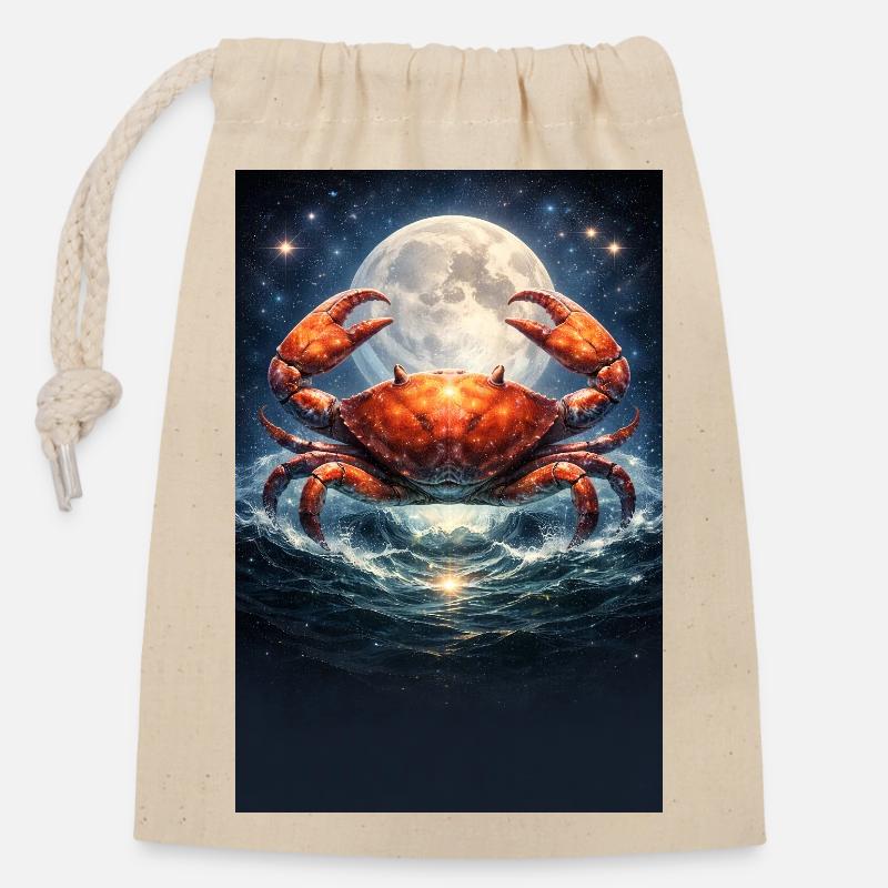 Cancer - Sac cadeau en coton avec cordon (14 x 20 cm) - nature
