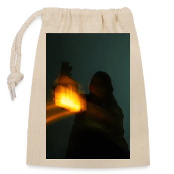 Night light in the shade - Closable cotton gift bag (14x20cm) - nature - Front
