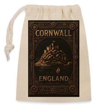 Cornwall England – Steampunk-reiseposter - Verschließbarer Geschenkbeutel aus Baumwolle (14x20cm) - Natur - Vorne