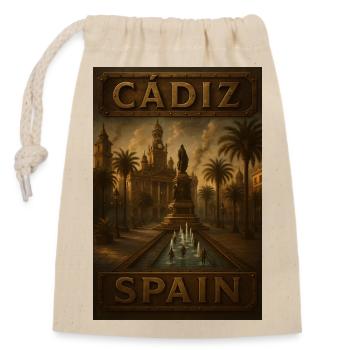 Cádiz Spain – Steampunk Bronze Travel Poster - Closable cotton gift bag (14x20cm) - nature - Front