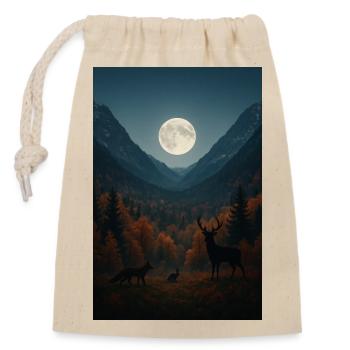 Lumière lunaire sur vallée forestière - Sac cadeau en coton avec cordon (14 x 20 cm) - nature - Devant
