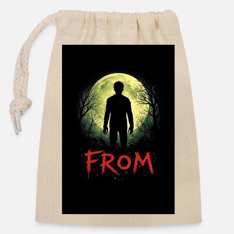 Moonlight Shadow - Closable cotton gift bag (14x20cm) - nature