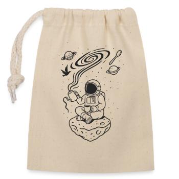 Cosmic Coffee Ritual monochrome - Verschließbarer Geschenkbeutel aus Baumwolle (14x20cm) - Natur - Vorne
