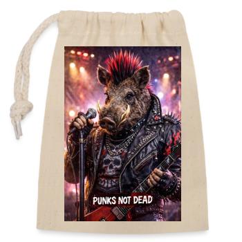 RockyZoo18 - Closable cotton gift bag (14x20cm) - nature - Front