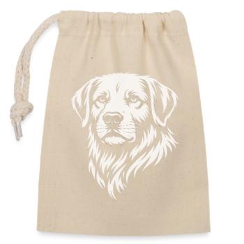 Labrador head in vector tattoo style - Closable cotton gift bag (14x20cm) - nature - Front