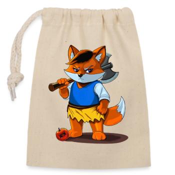 Iron Foxwhite - Closable cotton gift bag (14x20cm) - nature - Front