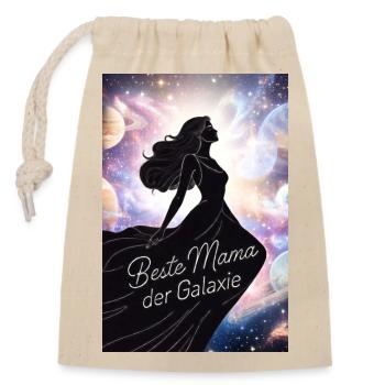 Meilleure maman de la galaxie - Sac cadeau en coton avec cordon (14 x 20 cm) - nature - Devant