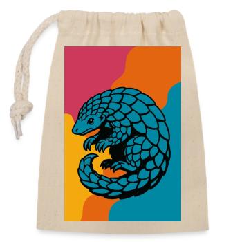 Pangolin Pop Art - Verschließbarer Geschenkbeutel aus Baumwolle (14x20cm) - Natur - Vorne