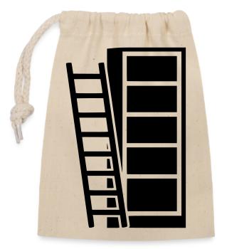 Bibliothèque Head, Bibliothèque - Sac cadeau en coton avec cordon (14 x 20 cm) - nature - Devant