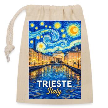 Triest, Italien. - Verschließbarer Geschenkbeutel aus Baumwolle (14x20cm) - Natur - Vorne