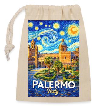 Palermo, Italien - Verschließbarer Geschenkbeutel aus Baumwolle (14x20cm) - Natur - Vorne