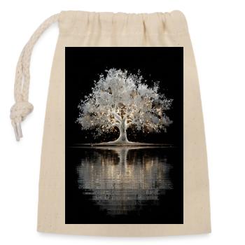 Lumière lumineuse d’arbre argenté - Sac cadeau en coton avec cordon (14 x 20 cm) - nature - Devant