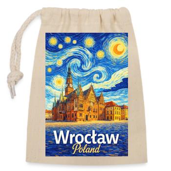 Wrocław, Polen - Verschließbarer Geschenkbeutel aus Baumwolle (14x20cm) - Natur - Vorne