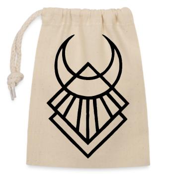 Symbole lunaire égyptien noir - Sac cadeau en coton avec cordon (14 x 20 cm) - nature - Devant
