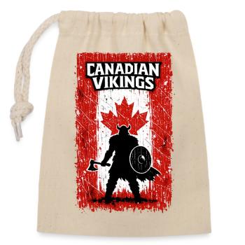 Vikings canadiens – Drapeau du Guerrier viking du Canada - Sac cadeau en coton avec cordon (14 x 20 cm) - nature - Devant