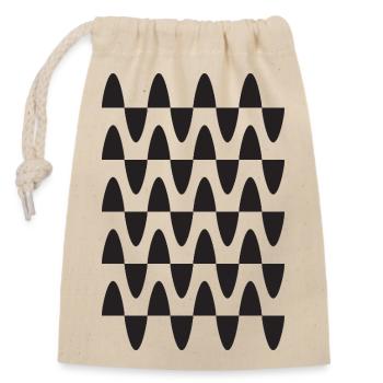 Midnight Wave Grid Pattern - Closable cotton gift bag (14x20cm) - nature - Front